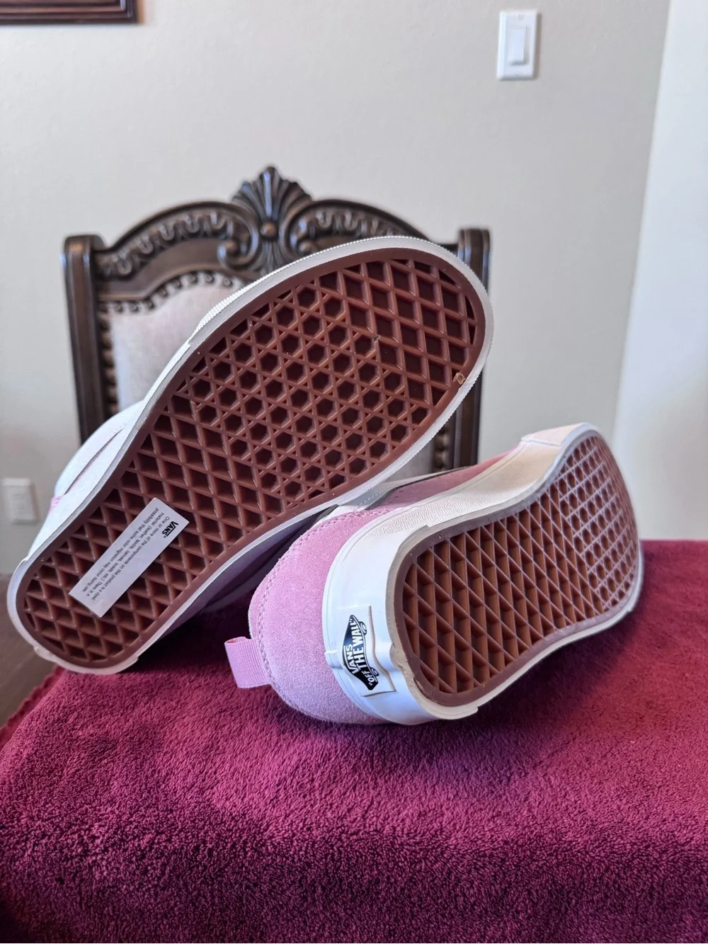 6.5 Women’s Pink Lace-Up Vans Sneakers - Classic Side Stripe